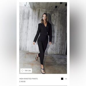 Zara Beige/Tan High Waisted Pants